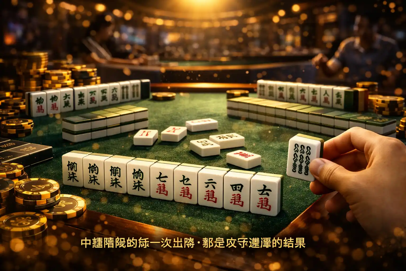 香港麻雀中盤判斷與出牌風險示意