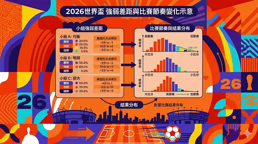 2026世界盃強弱差距與比賽節奏變化示意